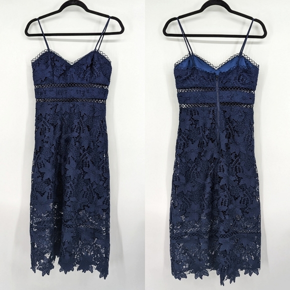 Bardot Dresses & Skirts - Bardot | NWT Koko Floral Lace Navy Blue Sleeveless Midi Dress